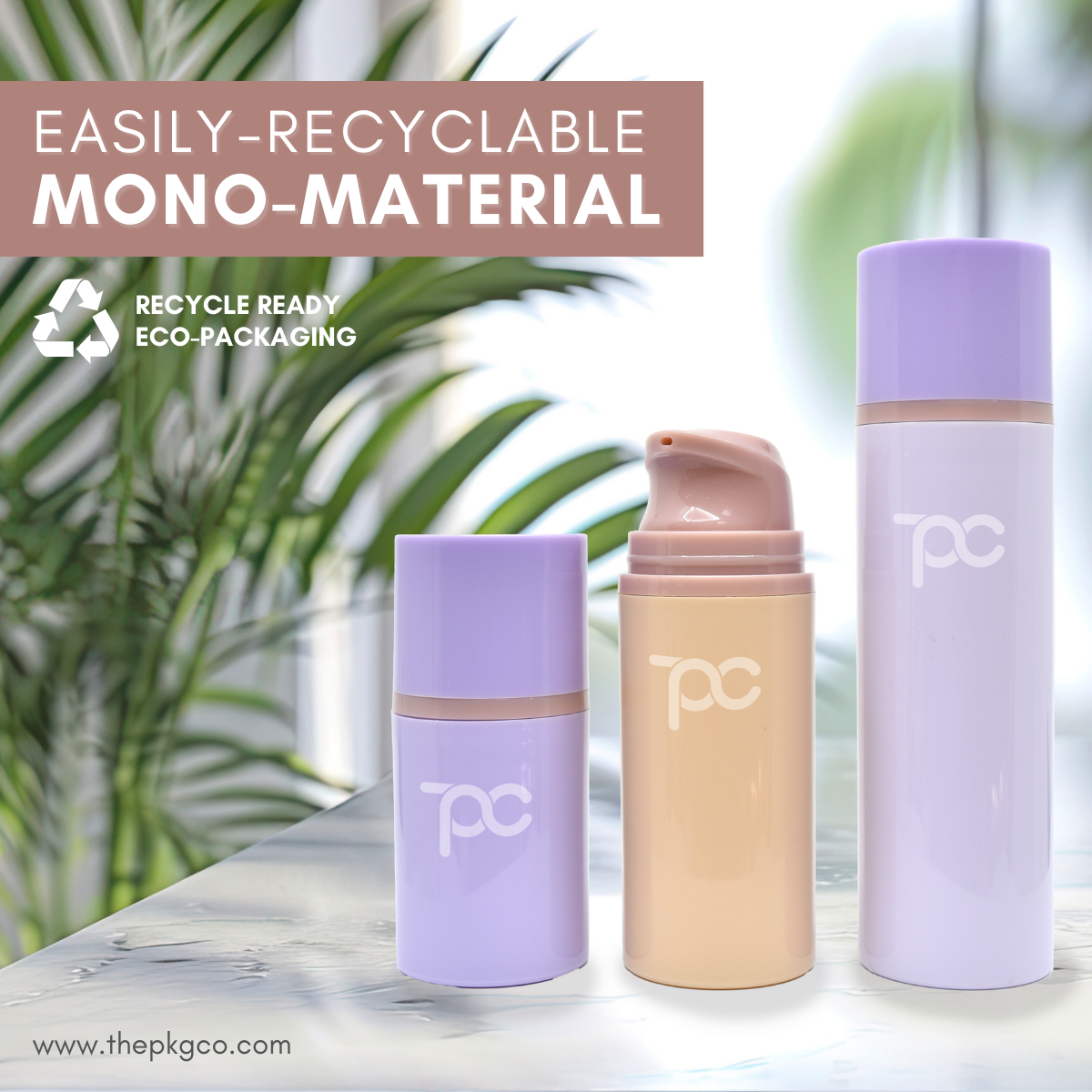mono-material airless pump bottles